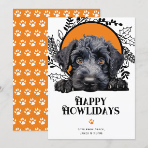 Cartes Pour Fêtes Annuelles Joyeux Howlidays Noël Kerry Blue Terrier