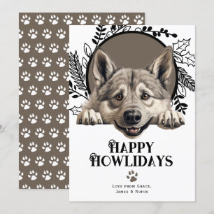 Cartes Pour Fêtes Annuelles Joyeux Howlidays Norvégien Elkhound Dog Noël