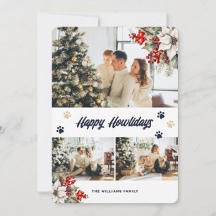 Cartes Pour Fêtes Annuelles Joyeux Howlidays Photo Botanique Bleu