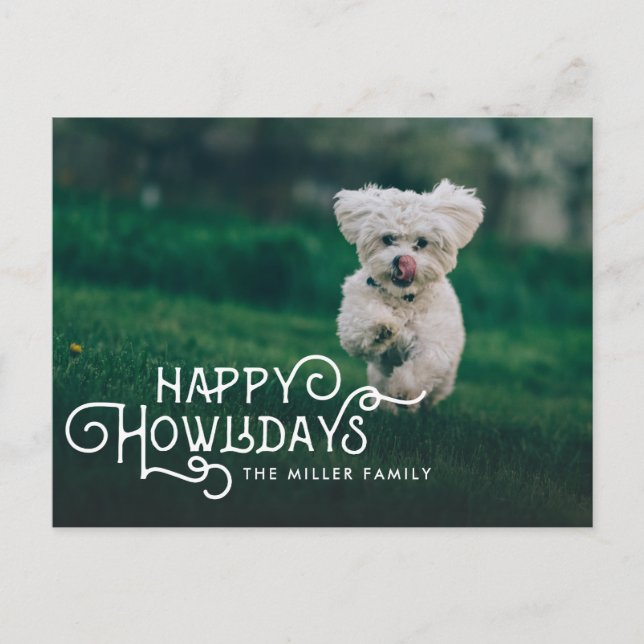 Cartes Pour Fêtes Annuelles Joyeux Howlidays | Photo pour animaux (Devant)
