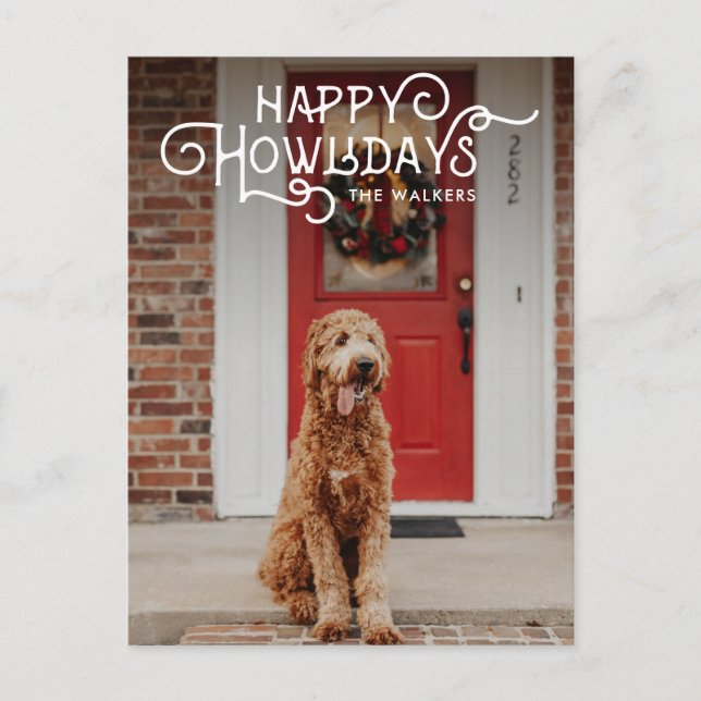 Cartes Pour Fêtes Annuelles Joyeux Howlidays | Photo pour animaux (Devant)