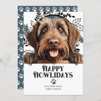 Joyeux Howlidays Pointing À poils durs Griffon Dog