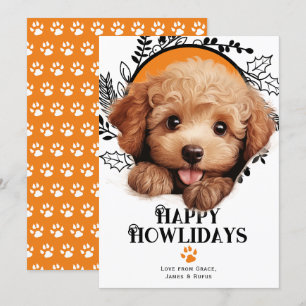 Cartes Pour Fêtes Annuelles Joyeux Howlidays Poodle Dog Christmas