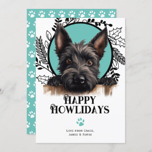 Cartes Pour Fêtes Annuelles Joyeux Howlidays Scottish Terrier Dog Christmas