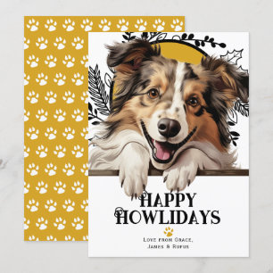 Cartes Pour Fêtes Annuelles Joyeux Howlidays Shetland Sheepdog Noël