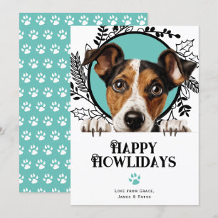 Cartes Pour Fêtes Annuelles Joyeux Howlidays Smooth Fox Terrier chien Noël