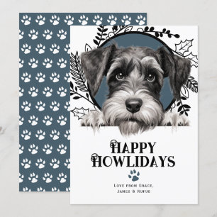 Cartes Pour Fêtes Annuelles Joyeux Howlidays Standard Schnauzer Chig Christmas