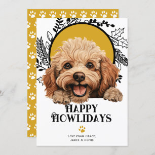 Cartes Pour Fêtes Annuelles Joyeux Howlidays Toy Poodle Chien Noël