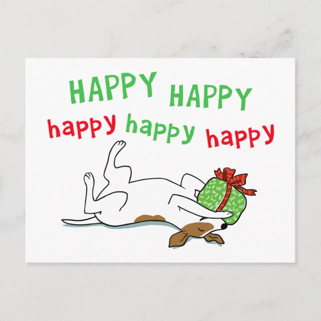 Cartes Pour Fêtes Annuelles Joyeux Jack Russell Terrier Chien chiot de Noël (Devant)