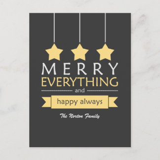 Cartes Pour Fêtes Annuelles Joyeux jaune et gris tout vacances
