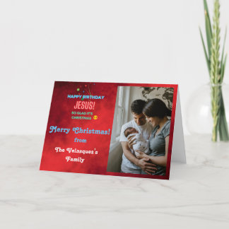 Cartes Pour Fêtes Annuelles Joyeux Jésus anniversaire ! Vacances de Noël perso