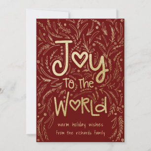 Cartes Pour Fêtes Annuelles Joyeux jeu de main au monde en Noël rouge