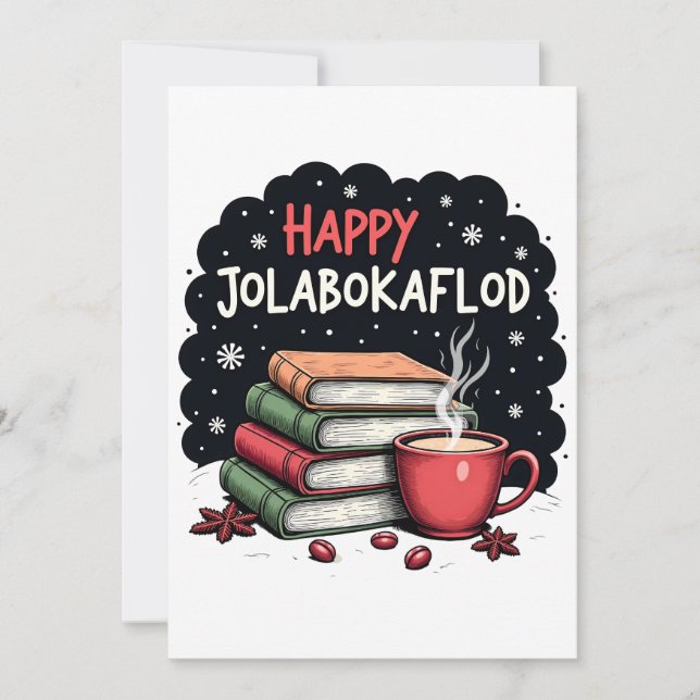 Cartes Pour Fêtes Annuelles Joyeux Jolabokaflod Famille Célébration Cadeau (Devant)