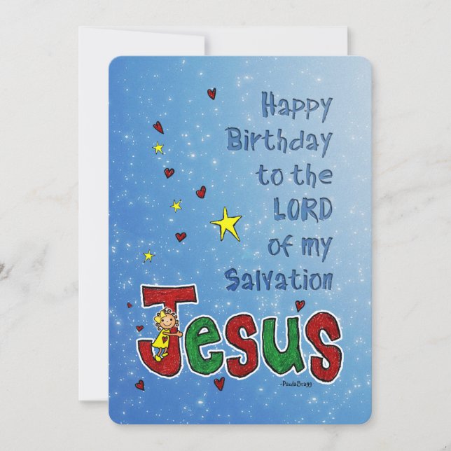 Cartes Pour Fêtes Annuelles 'Joyeux Jour d'anniversaire Jésus' grand étreinte  (Devant)