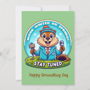 Cartes Pour Fêtes Annuelles Joyeux Jour De La Marmotte : Printemps Ou Hiver