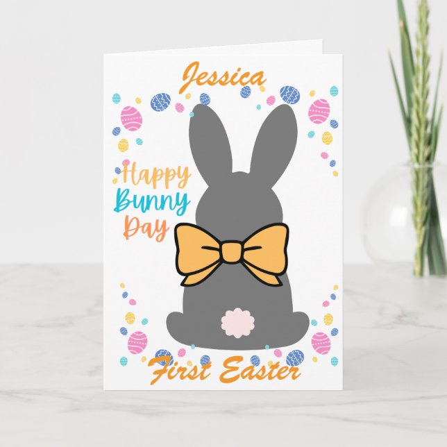 Cartes Pour Fêtes Annuelles Joyeux jour de lapin de Pâques personnalisé premie (Devant)