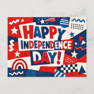 Cartes Pour Fêtes Annuelles Joyeux Jour de l'Indépendance Postmoderne Patrioti