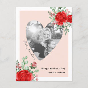 Cartes Pour Fêtes Annuelles Joyeux Jour des Mères Floral Photo personnalisée