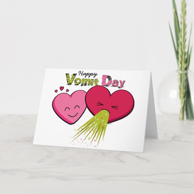 Cartes Pour Fêtes Annuelles Joyeux jour du Vomit ! (Devant)