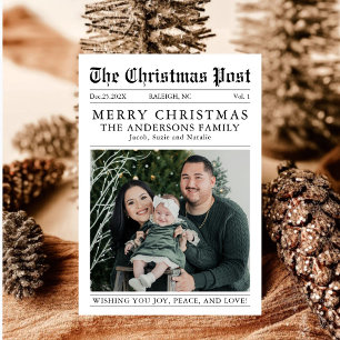Cartes Pour Fêtes Annuelles Joyeux journal de Noël Photo Un an en revue