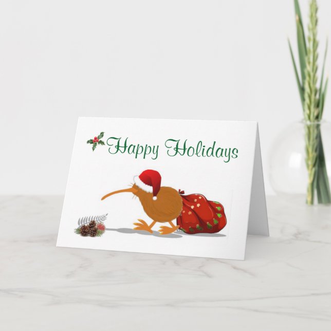 Cartes Pour Fêtes Annuelles JOYEUX JOURS DE VACANCES avec Kiwi (Devant)