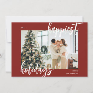 Cartes Pour Fêtes Annuelles Joyeux Jours Fêtes Brosse Script photo Rouge