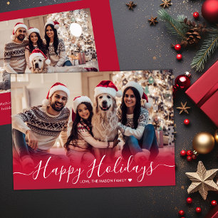 Cartes Pour Fêtes Annuelles Joyeux Jours Fêtes Rouge 2 Photo Noël