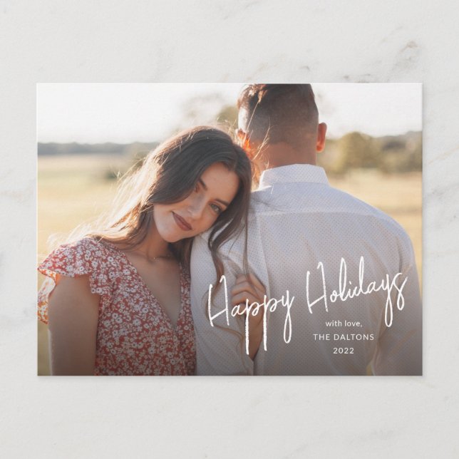 Cartes Pour Fêtes Annuelles Joyeux Jours Moderne Script Photo simple (Devant)