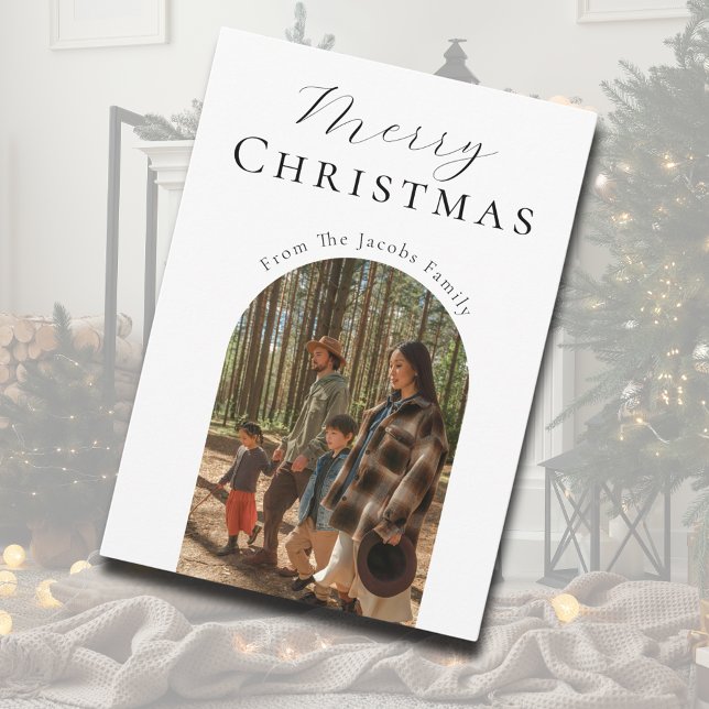 Cartes Pour Fêtes Annuelles Joyeux Joyeux Arc de Noël année en revue (Elegant Merry Christmas Year in Review Holiday Card
)