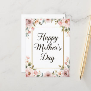 Cartes Pour Fêtes Annuelles Joyeux Joyeux Fête des Mères Doux Rose Floral