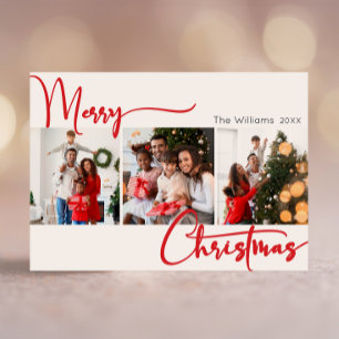 Cartes Pour Fêtes Annuelles Joyeux Joyeux Noël année en examen 3 Photo