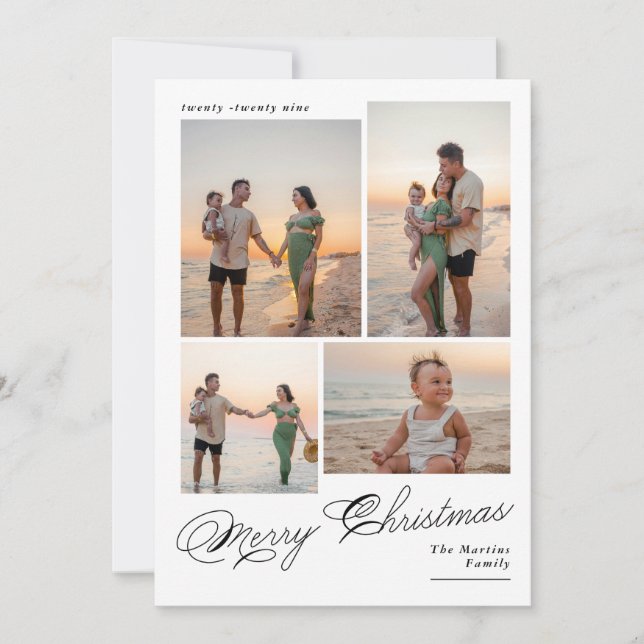 Cartes Pour Fêtes Annuelles Joyeux Joyeux Noël - Photo de famille (Devant)