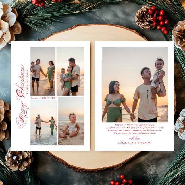 Cartes Pour Fêtes Annuelles Joyeux Joyeux Noël - Photo de famille (Créateur téléchargé)