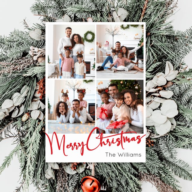 Cartes Pour Fêtes Annuelles Joyeux Joyeux Noël Vertical 7 Photo (Créateur téléchargé)