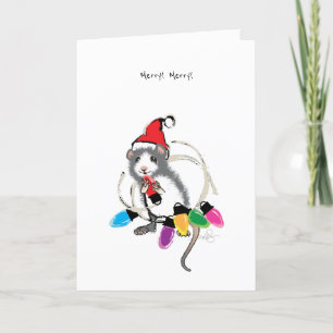 Cartes Pour Fêtes Annuelles Joyeux ! Joyeux ! Souris de Noël