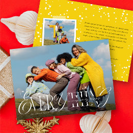 Cartes Pour Fêtes Annuelles Joyeux Joyeux Tout Sparkles Typographie Photo