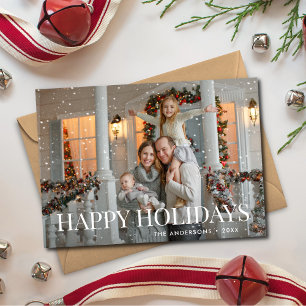 Cartes Pour Fêtes Annuelles Joyeux Joyeux Vacances Blanc Photo