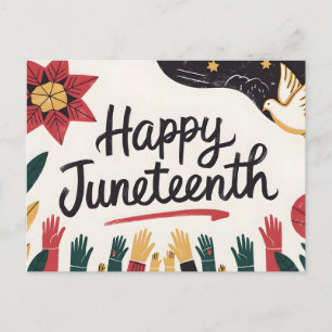 Cartes Pour Fêtes Annuelles Joyeux Junetten Colorful Freedom Day Design