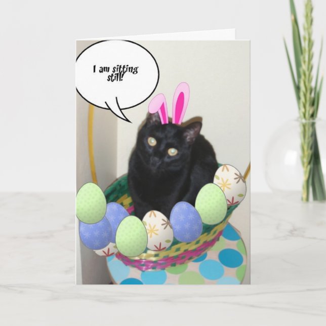 Cartes Pour Fêtes Annuelles Joyeux Kitty de Pâques (Devant)