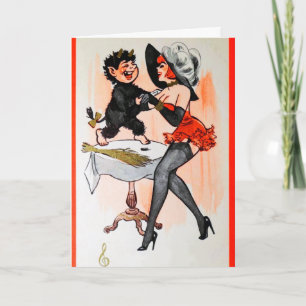 Cartes Pour Fêtes Annuelles Joyeux Krampus avec Temptress Vintage Noël