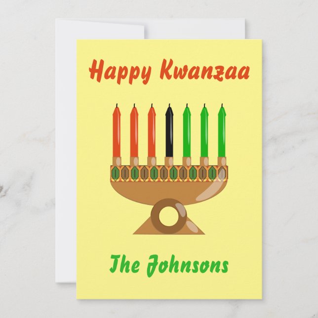 Cartes Pour Fêtes Annuelles Joyeux Kwanzaa Belle (Devant)