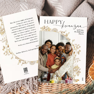 Cartes Pour Fêtes Annuelles Joyeux Kwanzaa simple et élégant