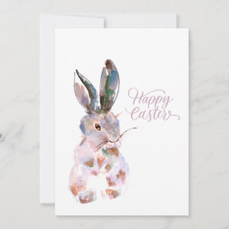 Cartes Pour Fêtes Annuelles Joyeux lapin d'aquarelle de Pâques
