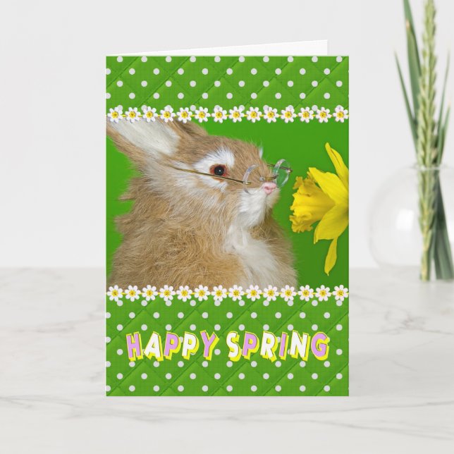 Cartes Pour Fêtes Annuelles Joyeux lapin de Pâques du printemps (Devant)