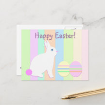 Joyeux lapin de Pâques et oeufs sur les bandes