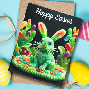 Cartes Pour Fêtes Annuelles Joyeux lapin Jelly Bean de Pâques
