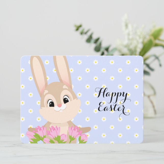 Cartes Pour Fêtes Annuelles Joyeux lapin mignon de Pâques (Debout devant)