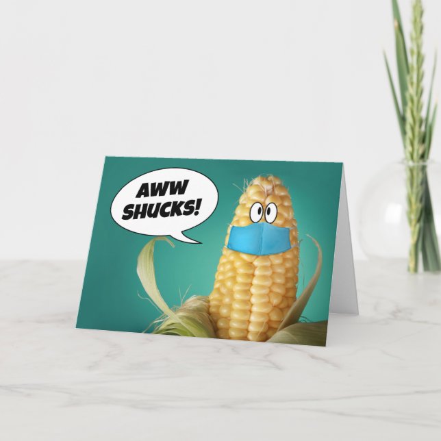 Cartes Pour Fêtes Annuelles Joyeux Maïs d'Anniversaire en Coronavirus (Devant)
