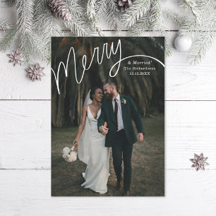Cartes Pour Fêtes Annuelles Joyeux Mariage de lettres main photo