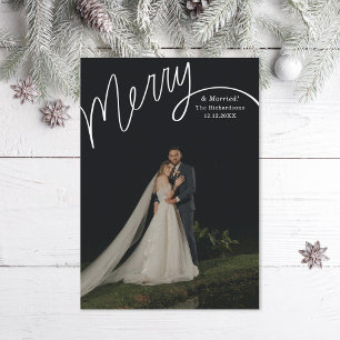 Cartes Pour Fêtes Annuelles Joyeux Mariage de lettres main photo